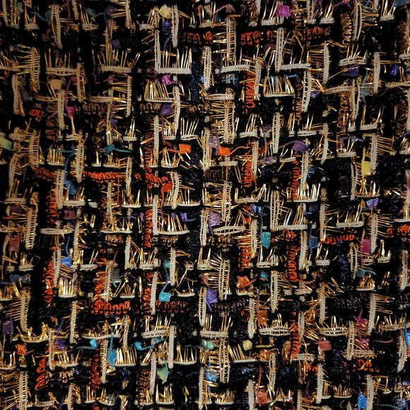 Sparkle Tweed-Patterned Mini Skirt with Faux Pearl Button - Picture 3 of 4